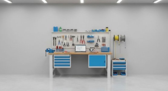 Zubehör für Werkbänke mit untergehängten Schubladencontainern