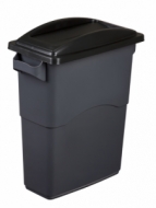 Deckel für Mülltrennbehälter EcoSort mit Schwingklappe - Farbe Schwarz