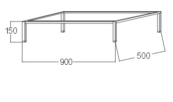 Untergestell A7041 - Breite 900 mm - 2