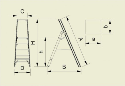 Stufenleiter Forte, einseitig begehbar (6 Modelle) - 2