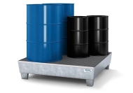 Auffangwanne mit Rost classic-line, mit Füßen, für 4 Fässer