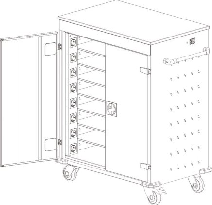 Laptop-Schrank, mobil WNL 208+ - 3