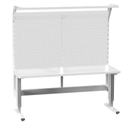 Elektrisch einstellbarer Tisch mit Aufbau