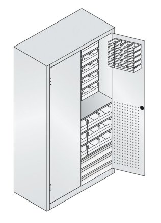 Magazinschrank CP 130276-67, mit Sichtlagerkästen (2 Modelle) - 2