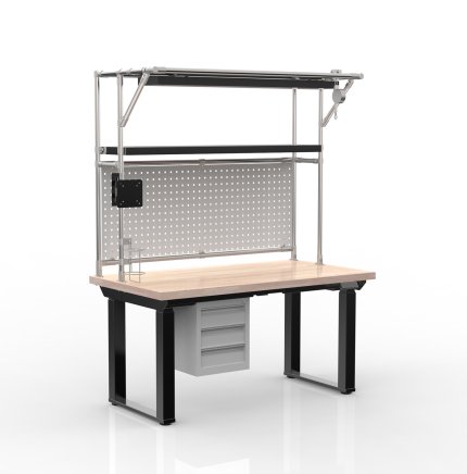 Elektrisch höhenverstellbarer Schreibtisch mit Container und drei Schubladen 24111935