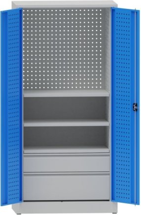 Werkstattschrank mit Schubladen und Fachboden