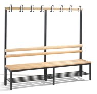 Garderobenbank CP 8052-110 mit Schuhrost, Breite 1960 mm