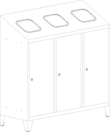 Mülltrennbehälter MPO 03rrk - 3