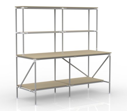 Verpackungstisch mit Ablagefläche aus Rohrsystem 24020580 - 1