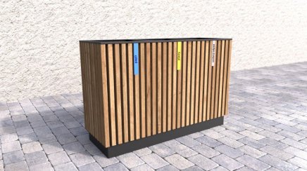 Mülleimer 3-fach, Lamela - 2