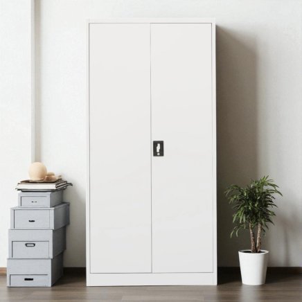 Blechschrank mit Einlegetüren C01 Weiß - 4