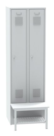 Garderobenschrank mit vorgebauter Sitzbank und mit Schuhrost SALP32_B - 6