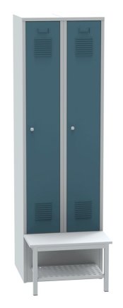 Garderobenschrank mit vorgebauter Sitzbank und mit Schuhrost SALP32_B - 5