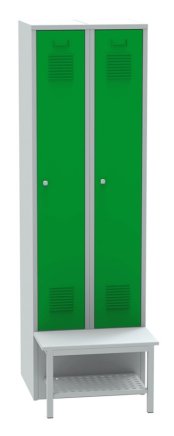 Garderobenschrank mit vorgebauter Sitzbank und mit Schuhrost SALP32_B - 4