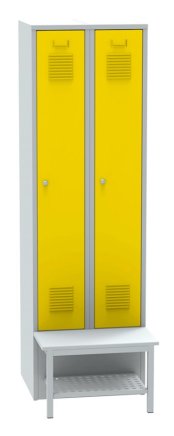 Garderobenschrank mit vorgebauter Sitzbank und mit Schuhrost SALP32_B - 2