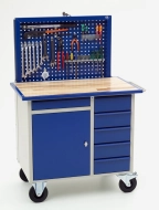 Werkbank VV-2, mobil, mit ausziehbarer Lochplatte