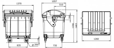 Müllgroßbehälter MGB 1100, zur Trennung - 9