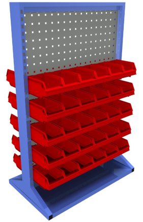 Stellwand mit Sichtlagerkästen  PSZ_22_A_VAR_6