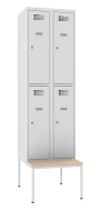 Garderobenschrank Sus 322 W, mit untergabauter Sitzbank P321 W
