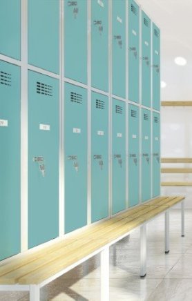 Garderobenschrank Sus 322 W, mit untergabauter Sitzbank P321 W - 2