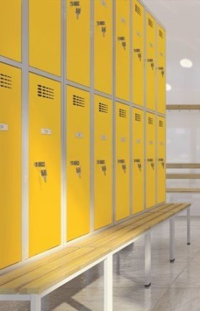 Garderobenschrank Sus 322 W, mit untergabauter Sitzbank P321 W - 3