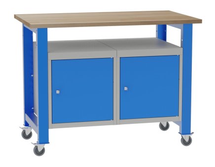 Werkbank mit Unterbau-Container, fahrbar