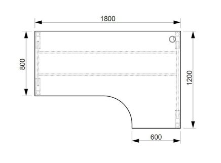 Bürotisch Hobis UEA 180060L - 2