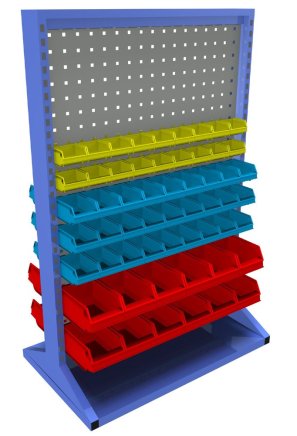 Stellwand mit Sichtlagerkästen  PSZ_22_A_VAR_4