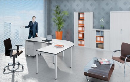 Viertelkugelförmiges Verbindungselement für Tische Stb Comfort der Tiefe 600 mm - 3