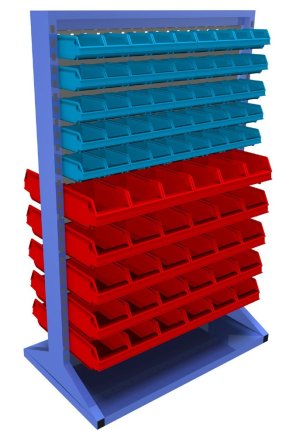 Stellwand mit Sichtlagerkästen  PSZ_22_A_VAR_3