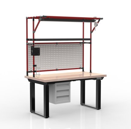 Elektrisch höhenverstellbarer Schreibtisch mit Container und drei Schubladen 24111935 - 2