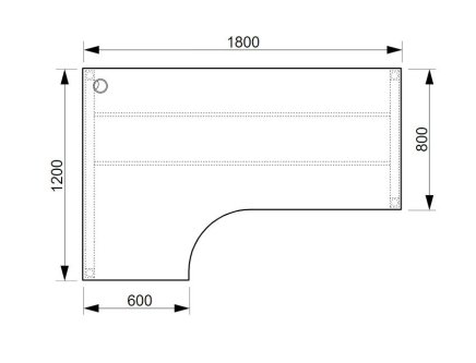 Bürotisch Hobis UEO180060P - 2