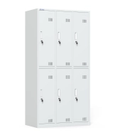 Sechsteiliger Metallkleiderschrank mit Zylinderschloss