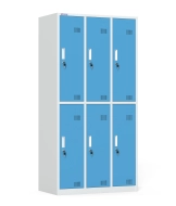 Sechsteiliger Metallkleiderschrank mit Zylinderschloss