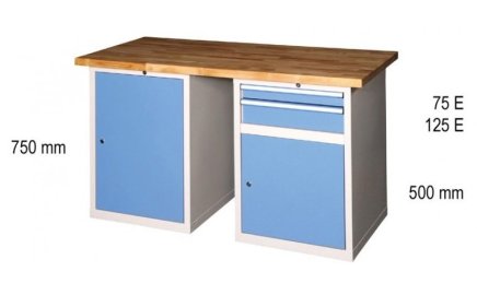 Werkbänke der K Reihe, B x H x T 2000 x 880-890 x 700-800 mm (6 Ausführungen) - 2