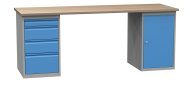Werkbank mit Unterbau-Container und Schubladenschrank SD42135 2100 mm