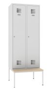 Garderobenschrank Sum 420 W mit untergebauter Sitzbank P421 W