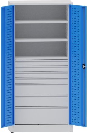 Werkstattschrank mit Schubladen und Fachboden