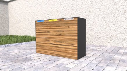 Mülleimer 3-fach Pera, aus Holz, für Außenbereich - 3