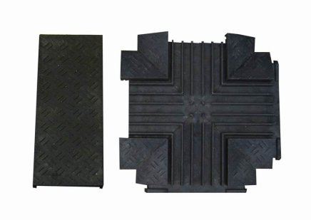 Kabelbrücke mit Deckel 270K, 271K - Kreuz, Farbe schwarz