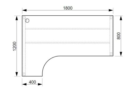 Bürotisch Hobis UEO1800P - 2