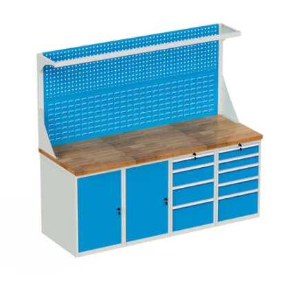 Werkbank mit Schubladenschrank HD_2045DD_FP