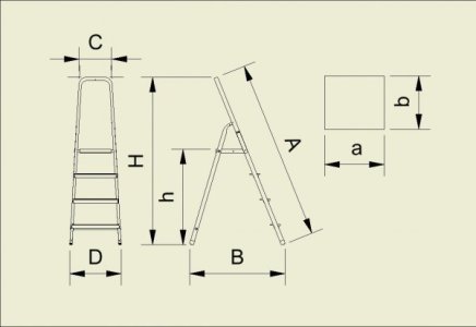 Stufenstehleiter Eurostyl, einseitig begehbar (6 Modelle) - 1