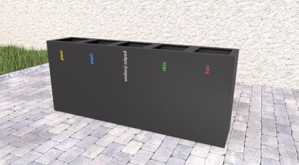 Mülleimer 5-fach Steel V, für Außenbereich - 3