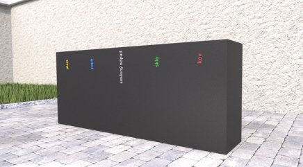 Mülleimer 5-fach Steel V, für Außenbereich - 2