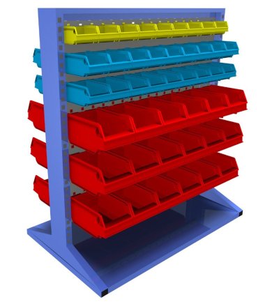 Stellwand mit Sichtlagerkästen  PSZ_21_A_VAR_2