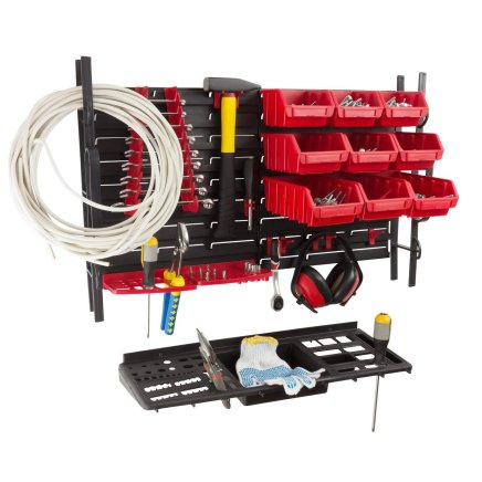 Wandplatte aus Kunststoff Fixing Wall Max mit Werkzeughaltern und Sichtlagerkästen - 3