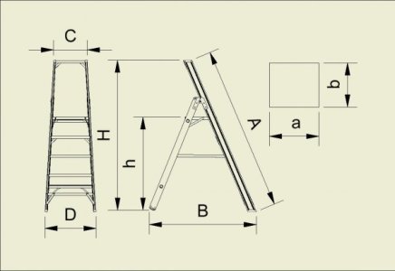 Stufenleiter Forte, einseitig begehbar (6 Modelle) - 2