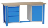 Werkbank mit Unterbau-Container und Schubladenschrank SD41723
