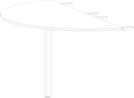 Halbkugelförmiges Verbindungselement für Tische Stb Comfort der Tiefe 600 mm